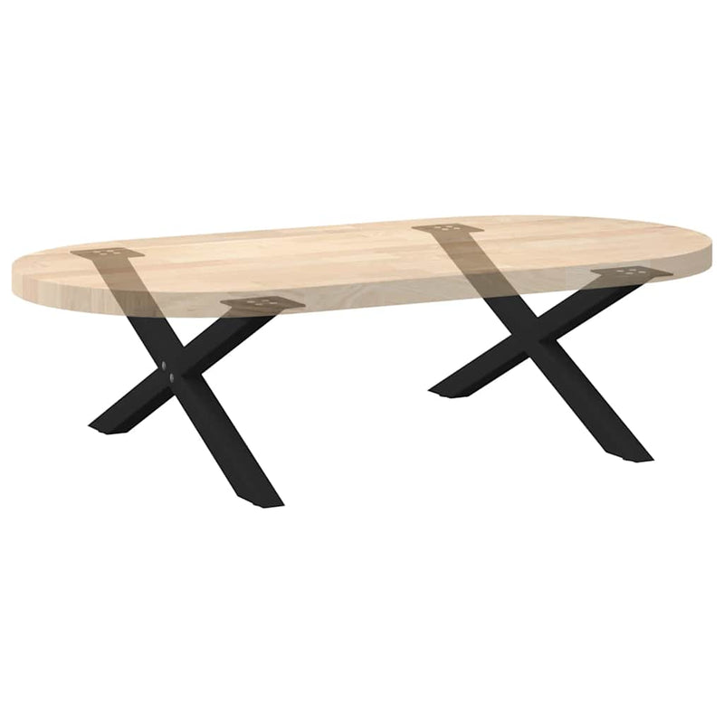 vidaXL 2 db fekete, X alakú acél dohányzóasztal láb 70 x (30-31) cm