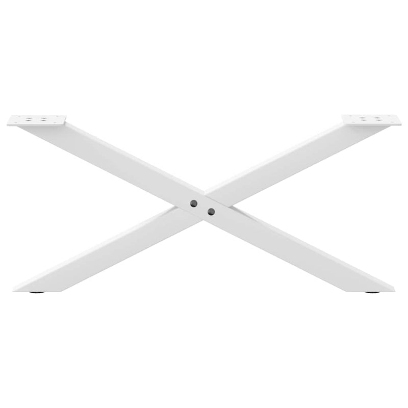 vidaXL 2 db fehér, X alakú dohányzóasztal láb 70 x (30-31) cm acél