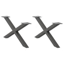 vidaXL 2 db antracitszürke X-alakú acél dohányzóasztal láb 70x(30-31) cm