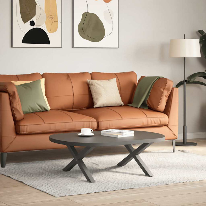 vidaXL 2 db antracitszürke X-alakú acél dohányzóasztal láb 70x(30-31) cm