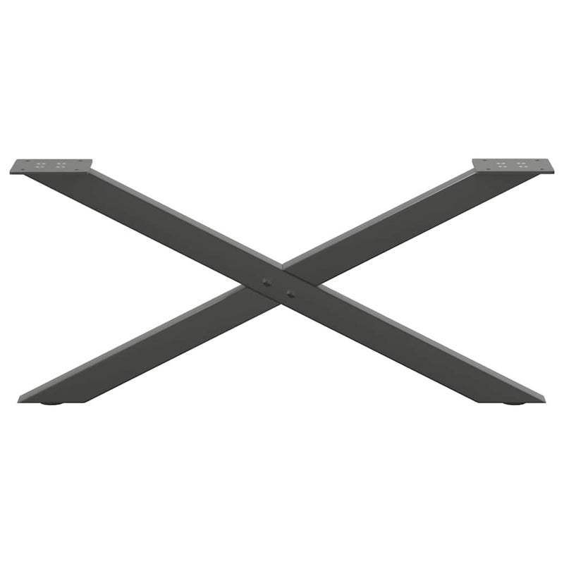 vidaXL 2 db antracitszürke X-alakú acél dohányzóasztal láb 70x(30-31) cm