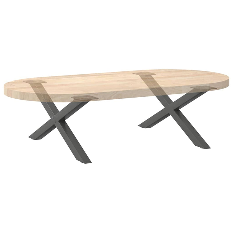 vidaXL 2 db antracitszürke X-alakú acél dohányzóasztal láb 70x(30-31) cm