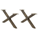 vidaXL 2 db X alakú natúr acél dohányzóasztal láb 70x(30-31) cm