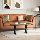 vidaXL 2 db fekete, X alakú acél dohányzóasztal láb 28 x (42-43) cm