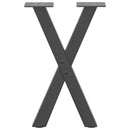vidaXL 2 db antracitszürke X-alakú acél dohányzóasztal láb 28 x (42-43) cm