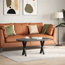 vidaXL 2 db fekete, X alakú acél dohányzóasztal láb 38 x (42-43) cm