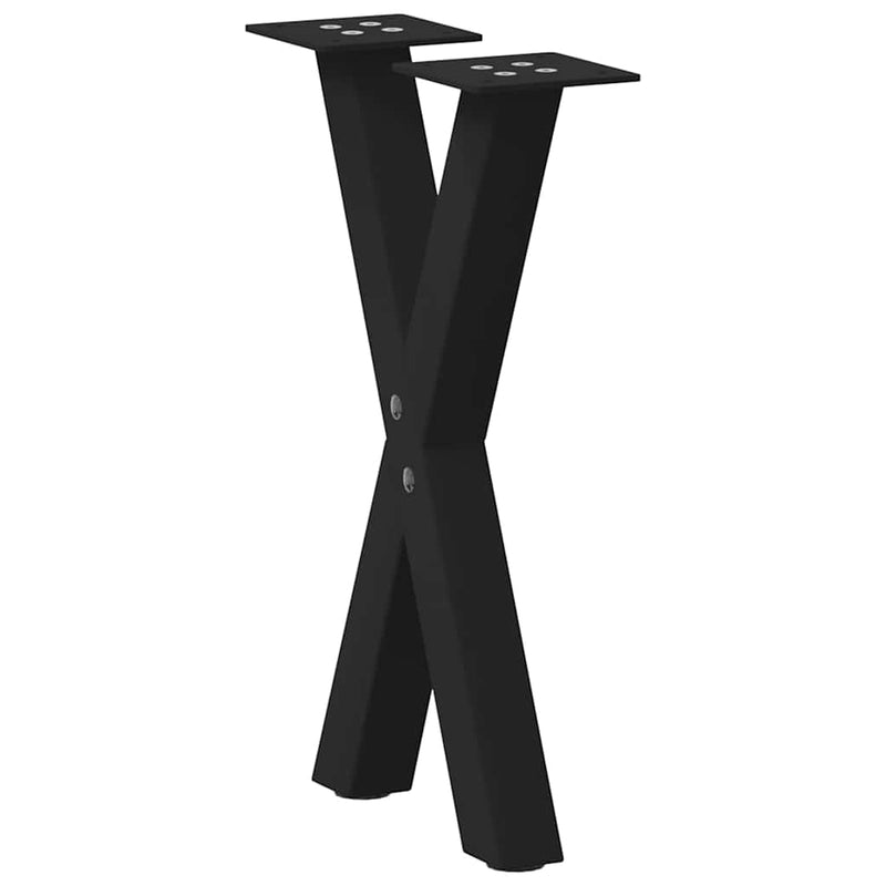vidaXL 2 db fekete, X alakú acél dohányzóasztal láb 38 x (42-43) cm