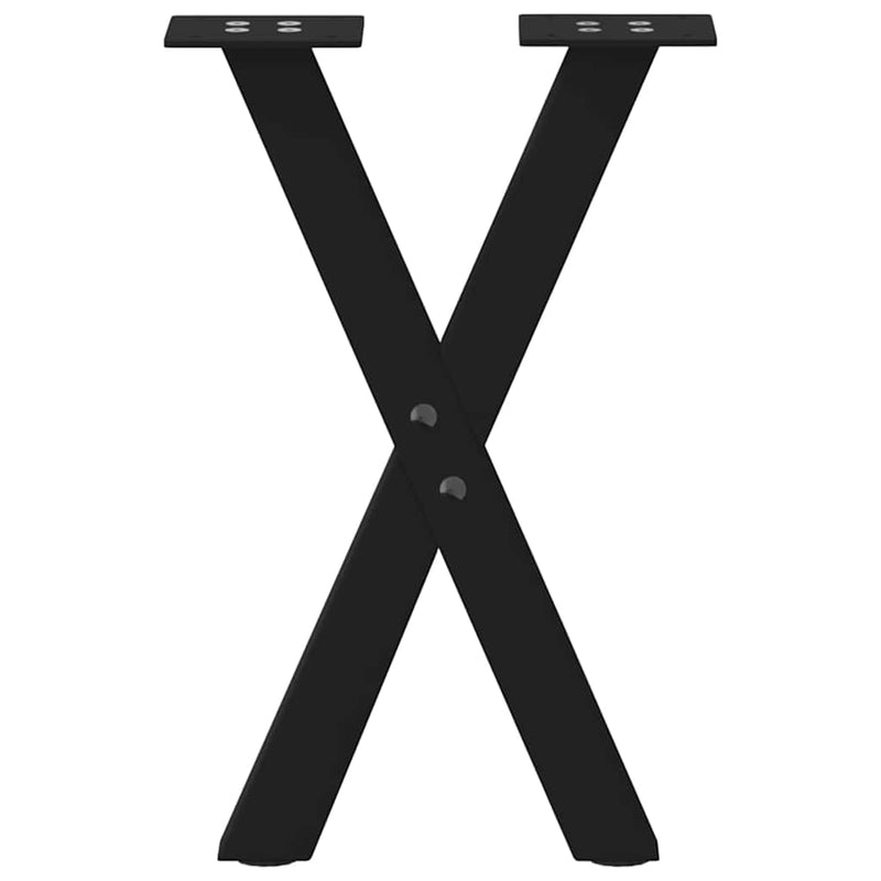 vidaXL 2 db fekete, X alakú acél dohányzóasztal láb 38 x (42-43) cm