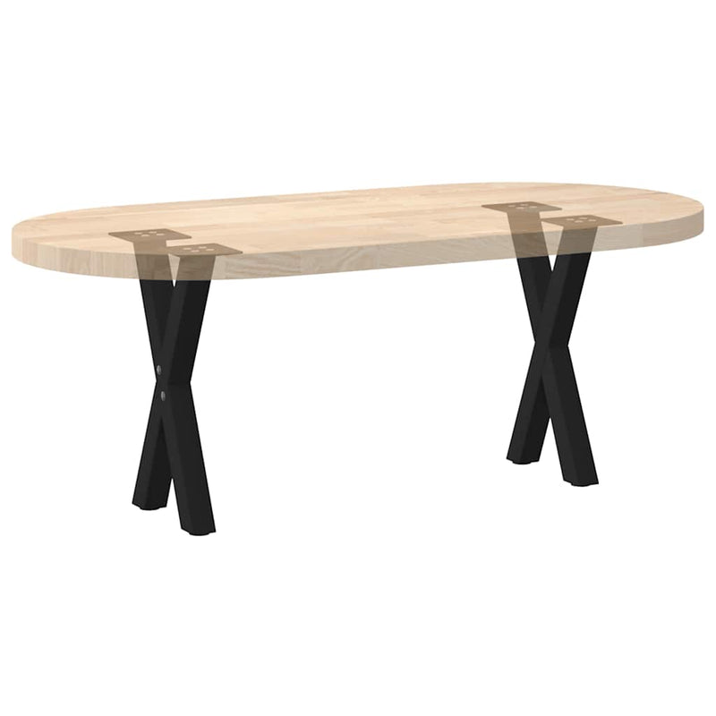 vidaXL 2 db fekete, X alakú acél dohányzóasztal láb 38 x (42-43) cm