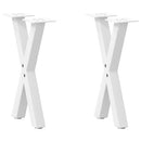 vidaXL 2 db fehér, X alakú dohányzóasztal láb, 38 x (42-43) cm, acél