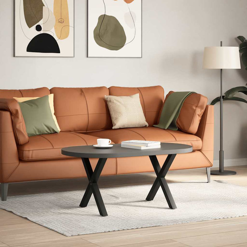 vidaXL 2 db fekete, X alakú acél dohányzóasztal láb 50 x (42-43) cm