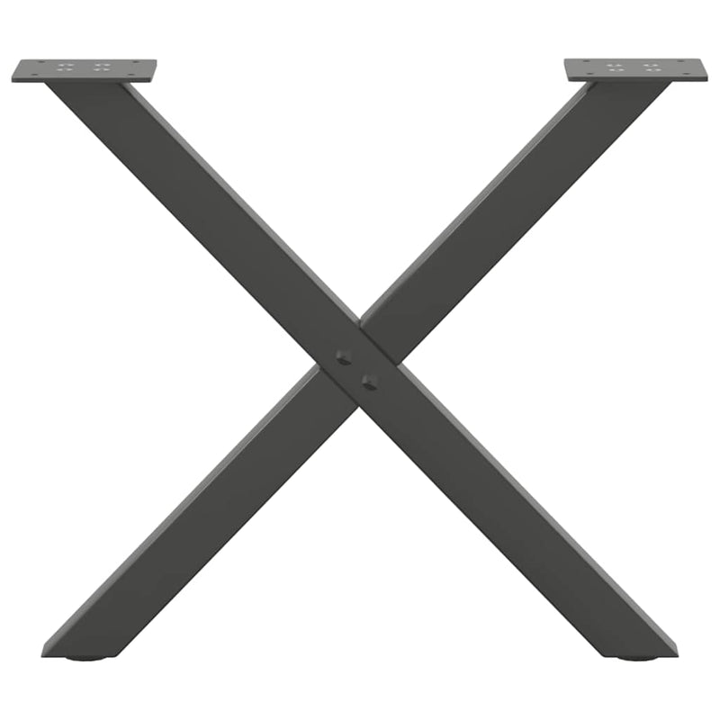 vidaXL 2 db antracitszürke X-alakú acél dohányzóasztal láb 50x(42-43) cm
