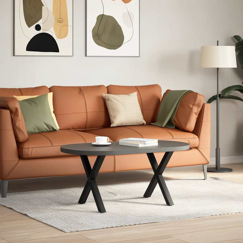 vidaXL 2 db fekete, X alakú acél dohányzóasztal láb 60 x (42-43) cm
