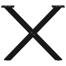 vidaXL 2 db fekete, X alakú acél dohányzóasztal láb 60 x (42-43) cm