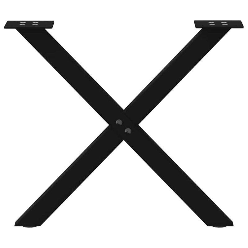 vidaXL 2 db fekete, X alakú acél dohányzóasztal láb 60 x (42-43) cm