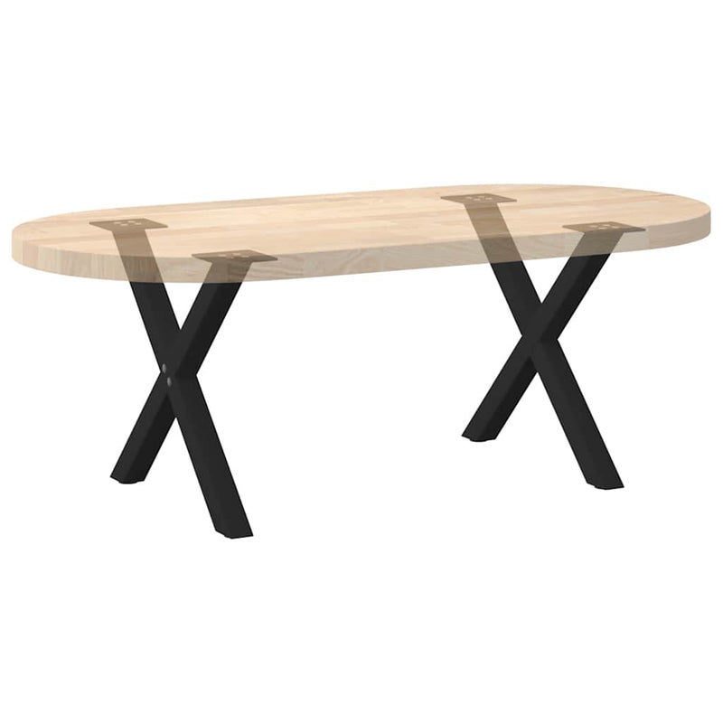 vidaXL 2 db fekete, X alakú acél dohányzóasztal láb 60 x (42-43) cm
