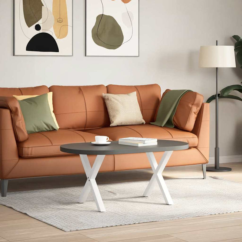 vidaXL 2 db fehér, X alakú acél dohányzóasztal láb 60 x (42-43) cm