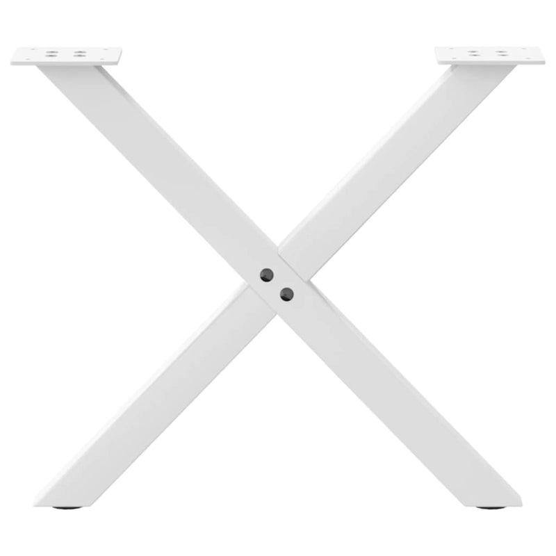 vidaXL 2 db fehér, X alakú acél dohányzóasztal láb 60 x (42-43) cm