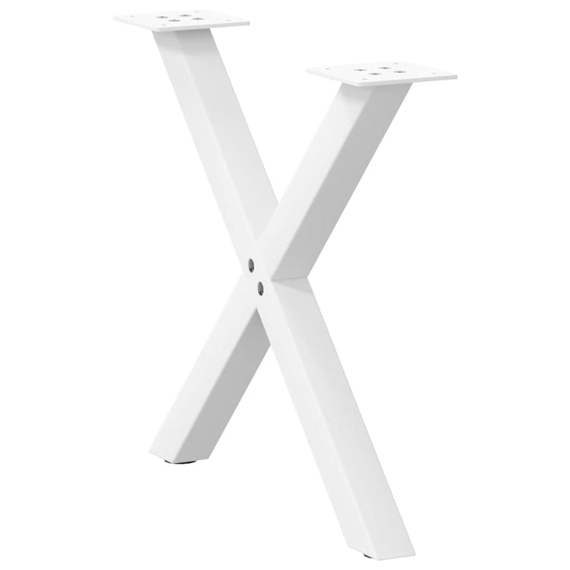 vidaXL 2 db fehér, X alakú acél dohányzóasztal láb 60 x (42-43) cm