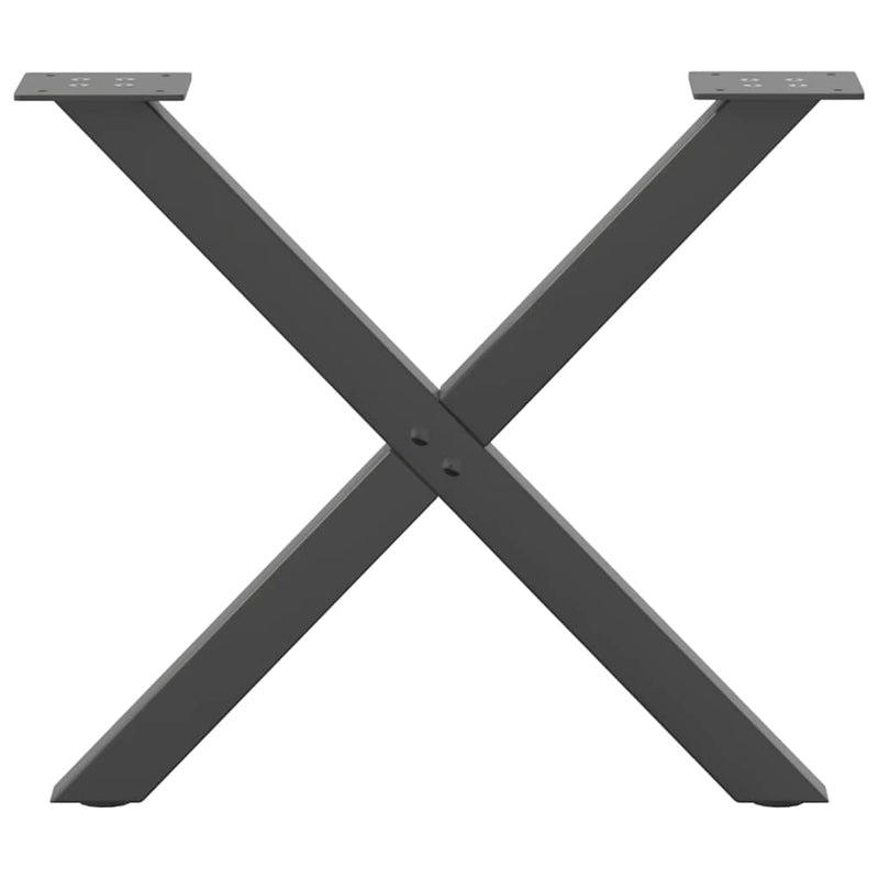vidaXL 2 db antracitszürke X-alakú acél dohányzóasztal láb 60 x (42-43) cm