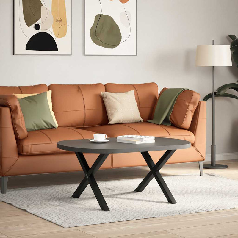 vidaXL 2 db fekete, X alakú acél dohányzóasztal láb 70 x (42-43) cm