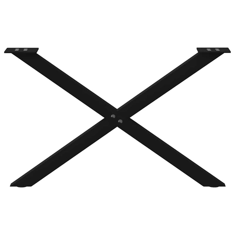 vidaXL 2 db fekete, X alakú acél dohányzóasztal láb 70 x (42-43) cm