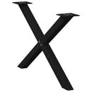 vidaXL 2 db fekete, X alakú acél dohányzóasztal láb 70 x (42-43) cm