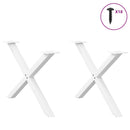 vidaXL 2 db fehér, X alakú dohányzóasztal láb 70 x (42-43) cm acél