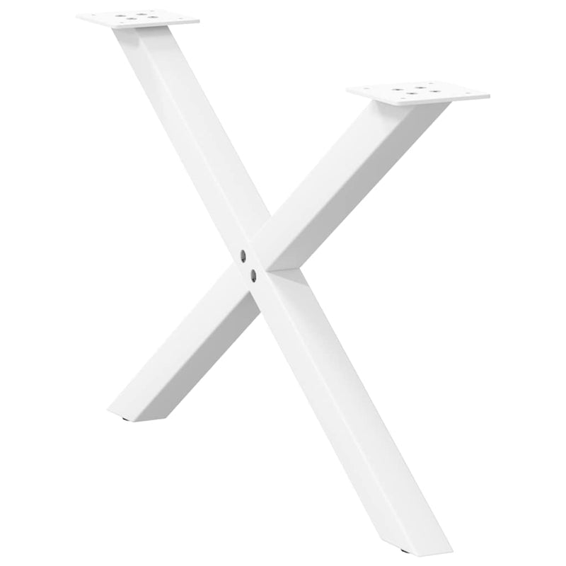 vidaXL 2 db fehér, X alakú dohányzóasztal láb 70 x (42-43) cm acél