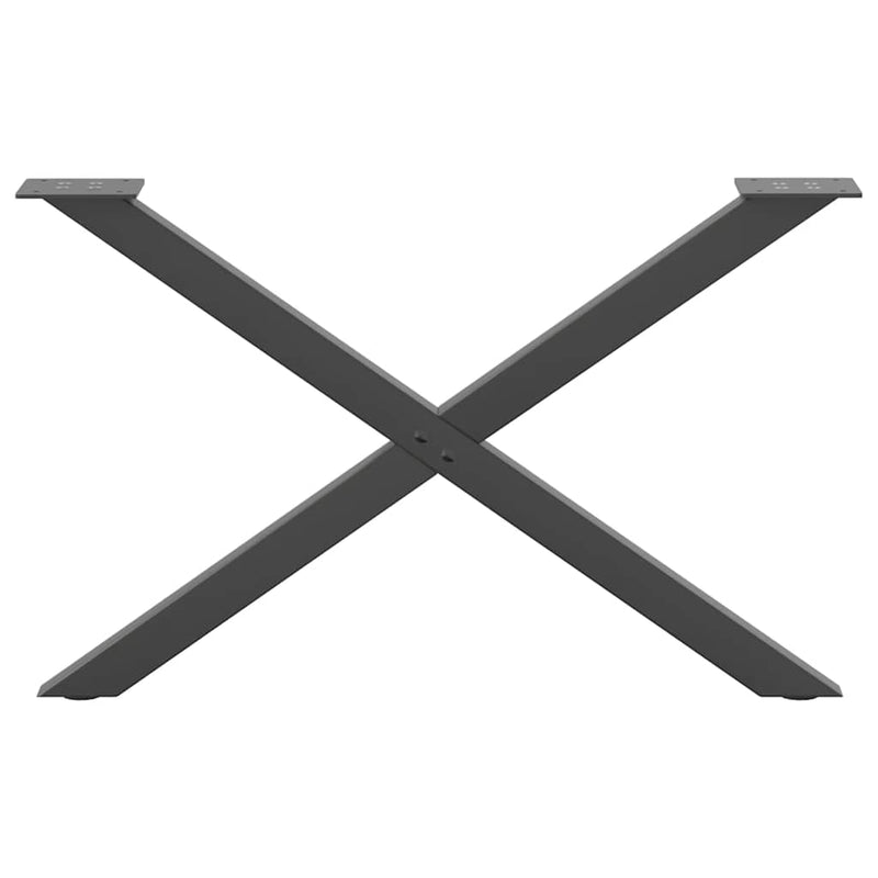 vidaXL 2 db antracitszürke X-alakú acél dohányzóasztal láb 70 x (42-43) cm