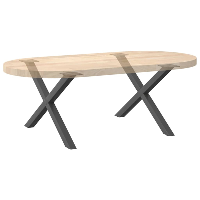 vidaXL 2 db antracitszürke X-alakú acél dohányzóasztal láb 70 x (42-43) cm