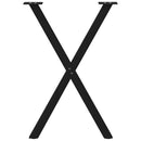vidaXL 2 db X alakú étkezőasztal láb fekete acél 50 x (72-73) cm