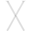 vidaXL 2 db fehér, X alakú étkezőasztal láb 50 x (72-73) cm acél étkezőasztalhoz