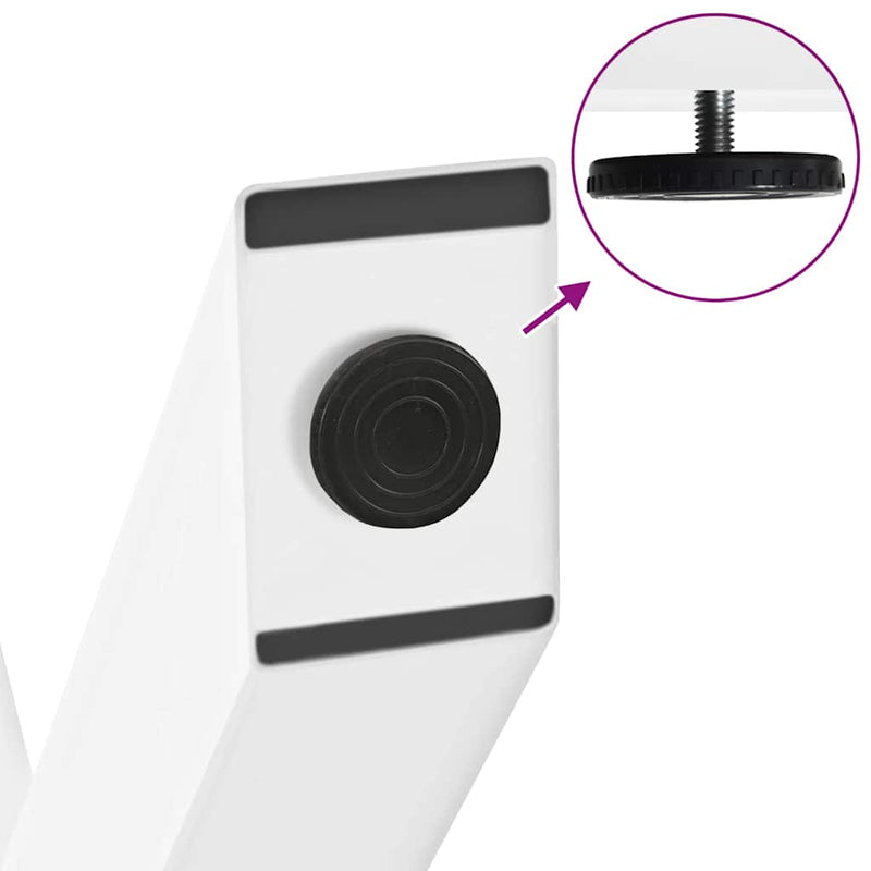 vidaXL 2 db fehér, X alakú étkezőasztal láb 50 x (72-73) cm acél étkezőasztalhoz