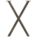vidaXL 2 db X alakú étkezőasztal láb natúr acél 50x(72-73) cm