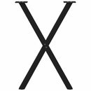 vidaXL 2 db X alakú étkezőasztal láb fekete acél 57 x (72-73) cm