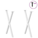vidaXL 2 db fehér, X alakú étkezőasztal láb 57 x (72-73) cm acél étkezőasztalhoz