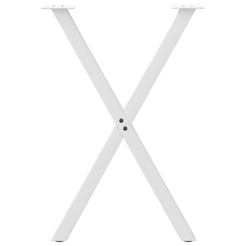 vidaXL 2 db fehér, X alakú étkezőasztal láb 57 x (72-73) cm acél étkezőasztalhoz