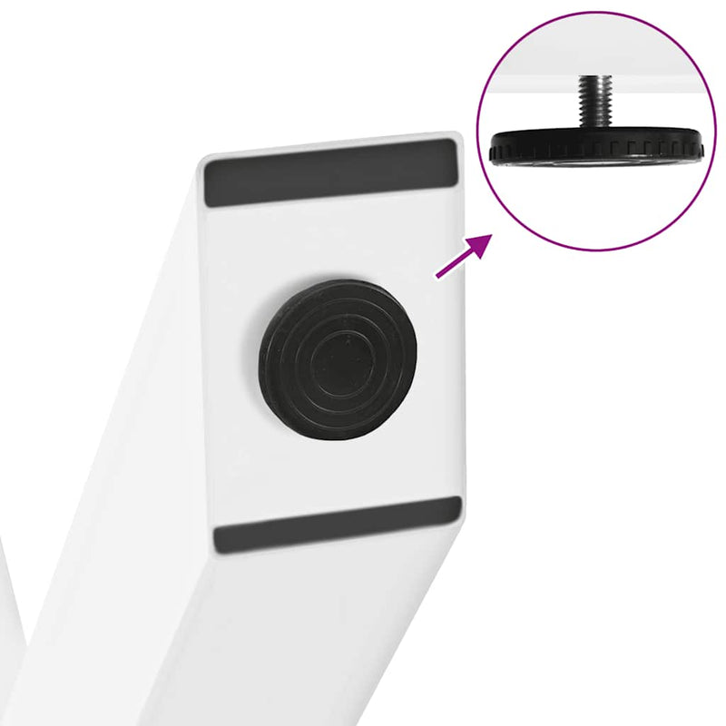 vidaXL 2 db fehér, X alakú étkezőasztal láb 57 x (72-73) cm acél étkezőasztalhoz