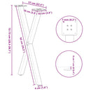 vidaXL 2 db fehér, X alakú étkezőasztal láb 57 x (72-73) cm acél étkezőasztalhoz