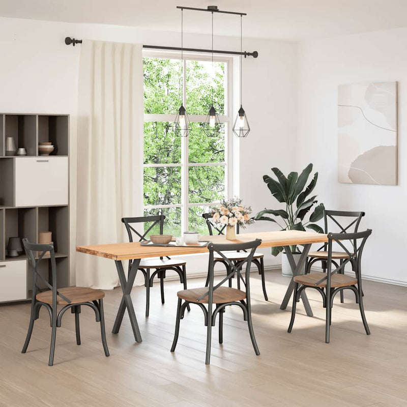 vidaXL 2 db antracitszürke X-alakú acél étkezőasztalláb 57x(72-73) cm
