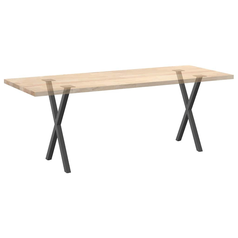 vidaXL 2 db antracitszürke X-alakú acél étkezőasztalláb 57x(72-73) cm