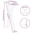 vidaXL 2 db antracitszürke X-alakú acél étkezőasztalláb 57x(72-73) cm
