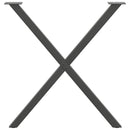 vidaXL 2 db antracitszürke X-alakú acél étkezőasztal láb 70x(72-73) cm