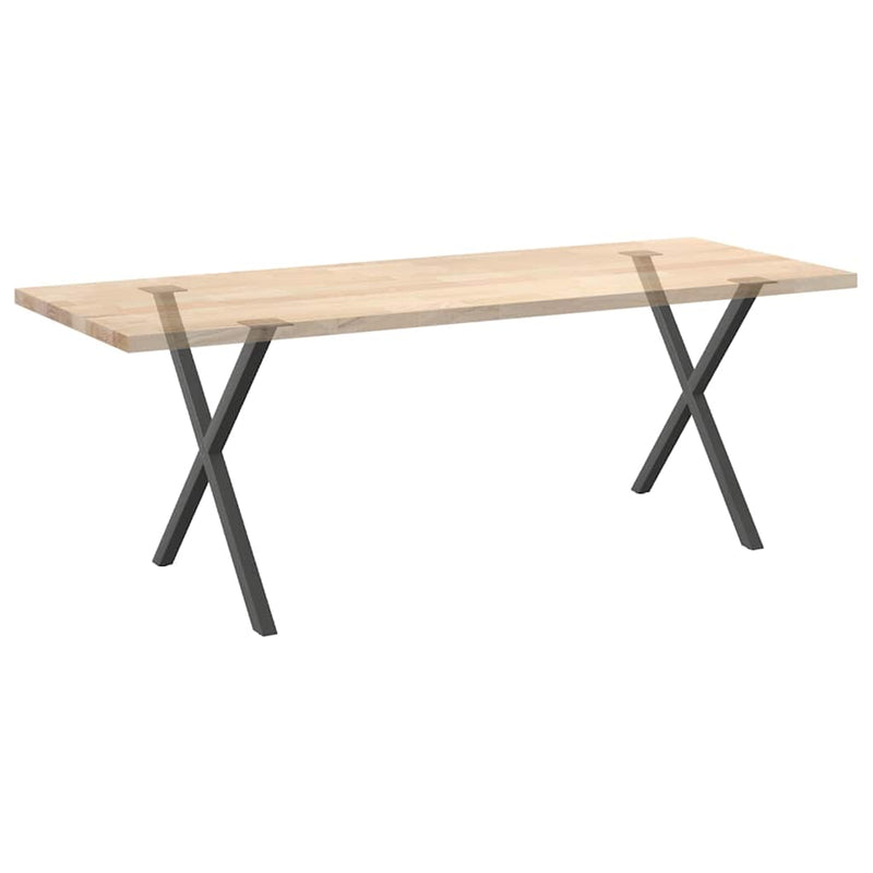 vidaXL 2 db antracitszürke X-alakú acél étkezőasztal láb 70x(72-73) cm