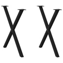 vidaXL 2 db X alakú étkezőasztal láb fekete 80 x (72-73) cm acél étkezőasztal láb
