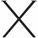 vidaXL 2 db X alakú étkezőasztal láb fekete 80 x (72-73) cm acél étkezőasztal láb
