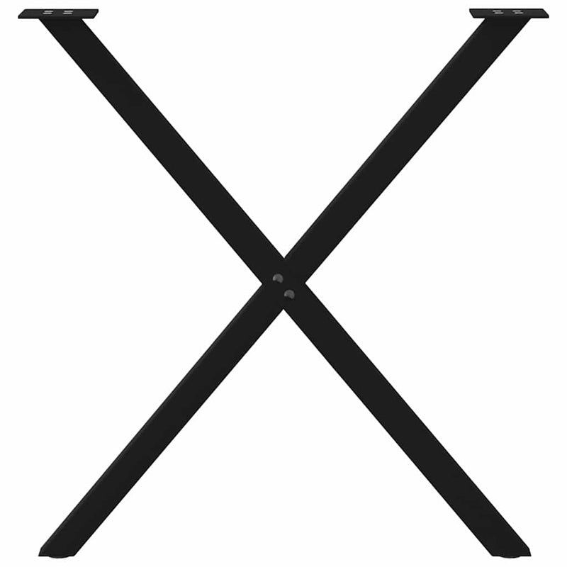 vidaXL 2 db X alakú étkezőasztal láb fekete 80 x (72-73) cm acél étkezőasztal láb
