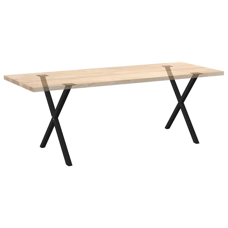 vidaXL 2 db X alakú étkezőasztal láb fekete 80 x (72-73) cm acél étkezőasztal láb