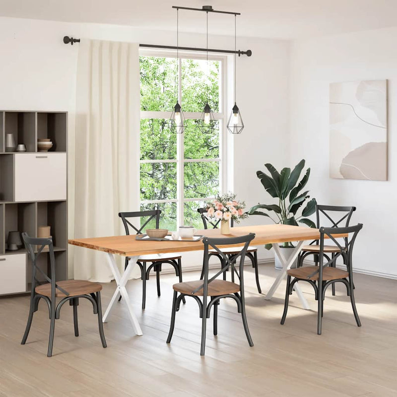 vidaXL 2 db X alakú étkezőasztal láb fehér 80 x (72-73) cm acél étkezőasztal láb